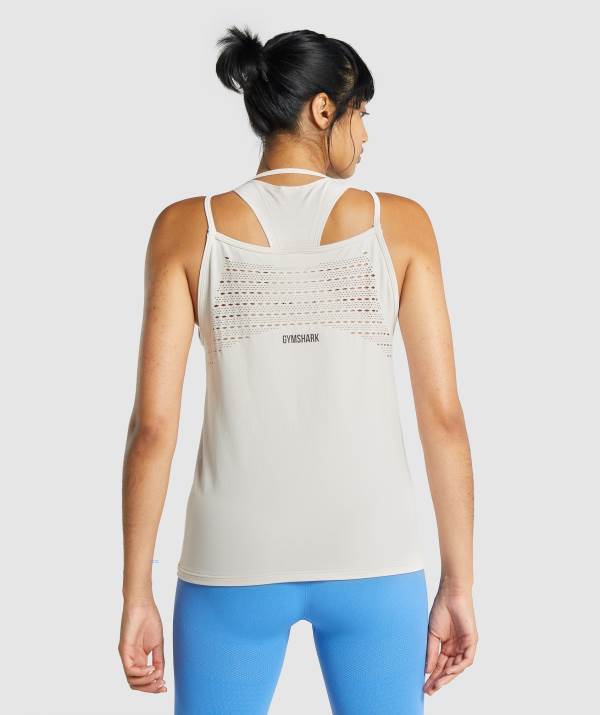 Damske Tielko Gymshark Energy Seamless Loose Vest Krém | WZ2175638